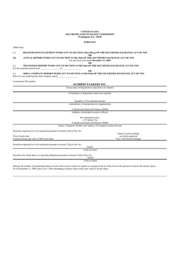 Thumbnail Scorpio Tankers
 20-F Annual Report 