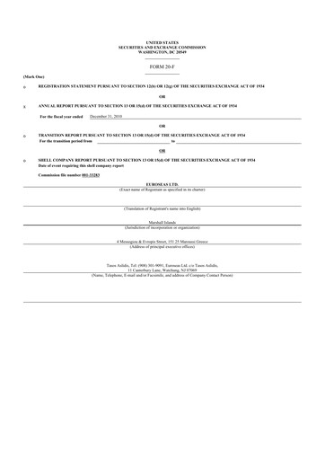 Thumbnail Euroseas 20-F Annual Report 