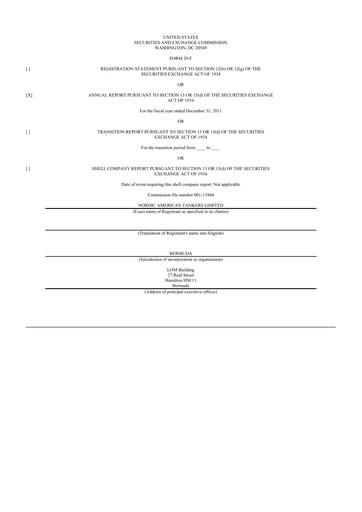 Thumbnail Nordic American Tankers 20-F Annual Report 2011