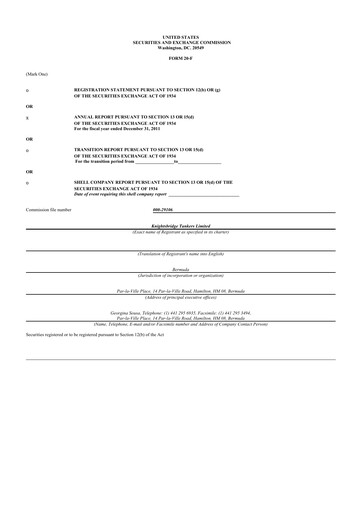 Thumbnail Golden Ocean Group 20-F Annual Report 2011