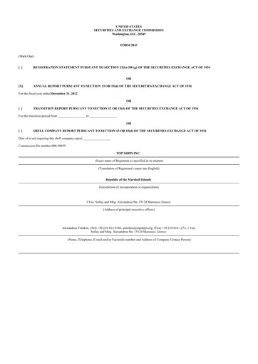 Vorschaubild Top Ships 20-F Jahresbericht 