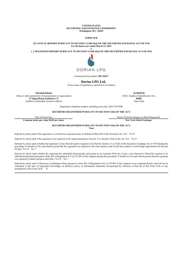 Thumbnail Dorian LPG
 10-K Annual Report 2015