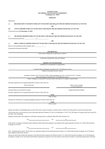 Vorschaubild Top Ships 20-F Jahresbericht 2015