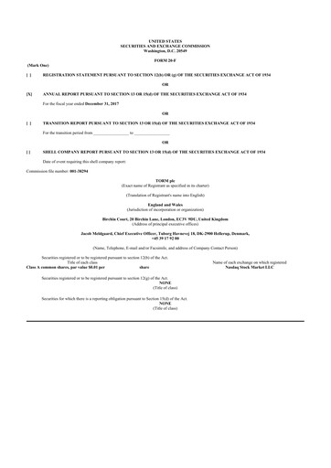 Thumbnail TORM 20-F Annual Report 