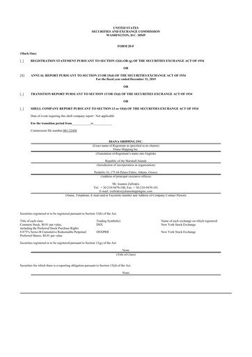 Thumbnail Diana Shipping 20-F Annual Report 2019