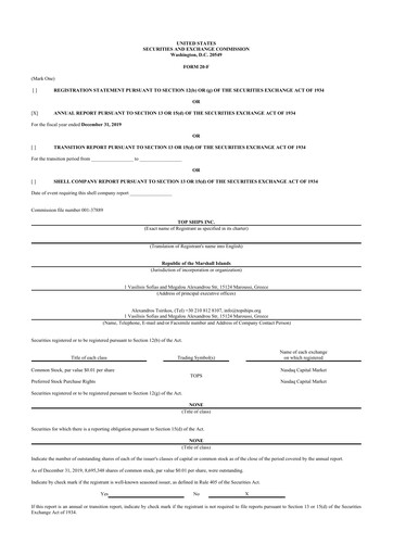 Vorschaubild Top Ships 20-F Jahresbericht 2019