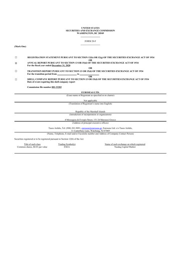 Thumbnail Euroseas 20-F Annual Report 2020