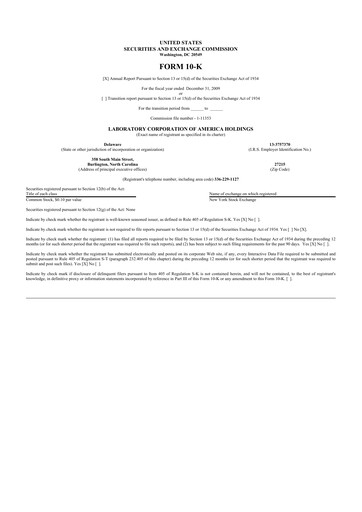 Thumbnail LabCorp 10-K Annual Report 