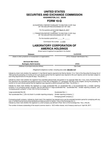 Thumbnail LabCorp 10-Q Quarterly Report FY2017 