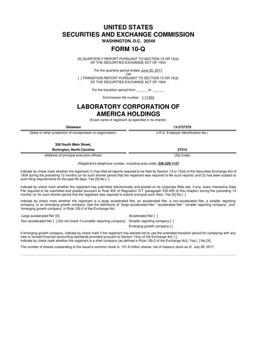 Thumbnail LabCorp 10-Q Quarterly Report FY2017 