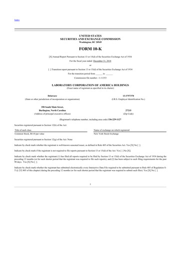 Thumbnail LabCorp 10-K Annual Report 2018