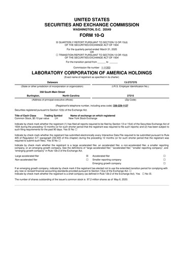 Thumbnail LabCorp 10-Q Quarterly Report FY2020 