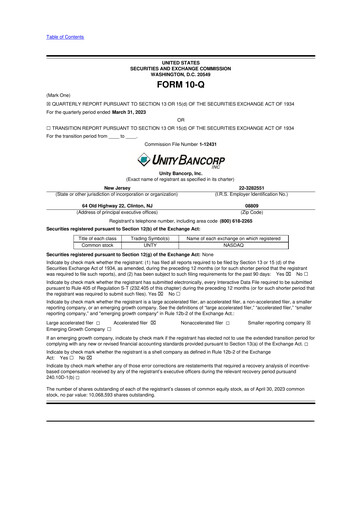 Thumbnail Unity Bancorp 10-Q Quarterly Report FY2023 