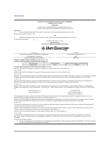 Vorschaubild Unity Bancorp 10-K Jahresbericht 2023