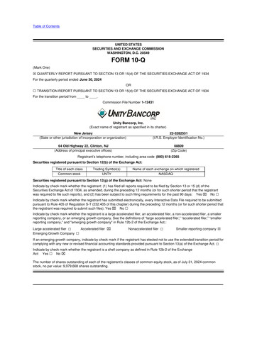Thumbnail Unity Bancorp 10-Q Quarterly Report FY2024 
