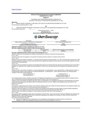 Thumbnail Unity Bancorp 10-K Annual Report 2025