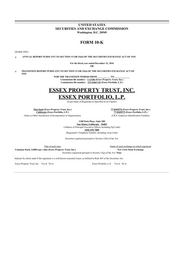 Thumbnail Essex Property Trust
 10-K Annual Report 2016