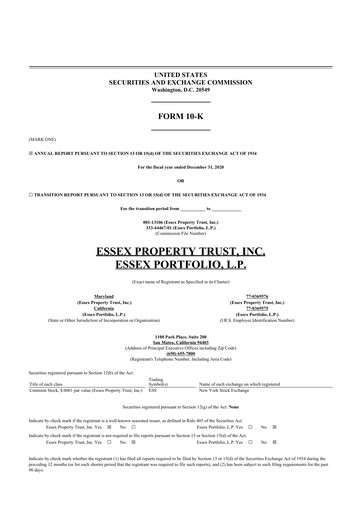 Thumbnail Essex Property Trust
 10-K Annual Report 2020