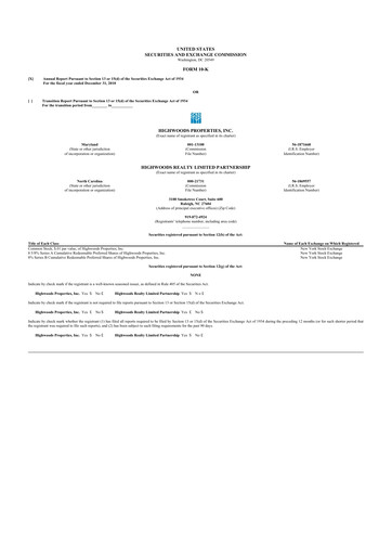 Thumbnail Highwoods Properties
 10-K Annual Report 2010