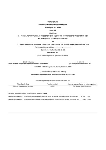 Thumbnail SSR Mining 10-K Annual Report 