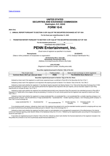 Thumbnail PENN Entertainment
 10-K Annual Report 2023