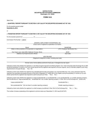 Miniature GEE Group 10-Q Rapport trimestriel  