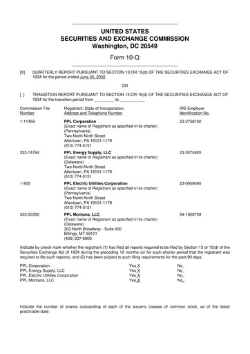Thumbnail PPL 10-Q Quarterly Report FY 