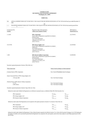 Thumbnail PPL 10-K Annual Report 