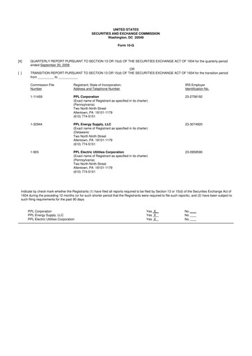 Thumbnail PPL 10-Q Quarterly Report FY 