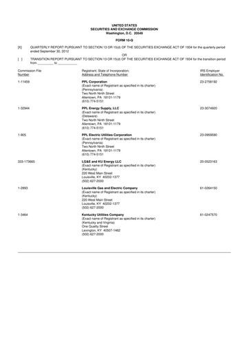 Thumbnail PPL 10-Q Quarterly Report FY2012 