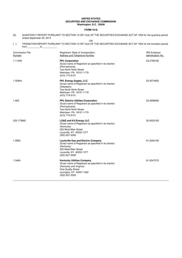 Thumbnail PPL 10-Q Quarterly Report FY2013 