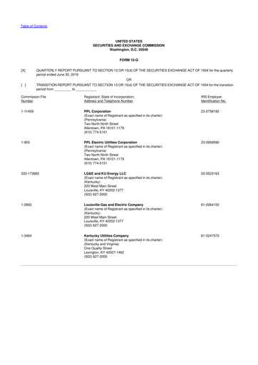 Thumbnail PPL 10-Q Quarterly Report FY2016 
