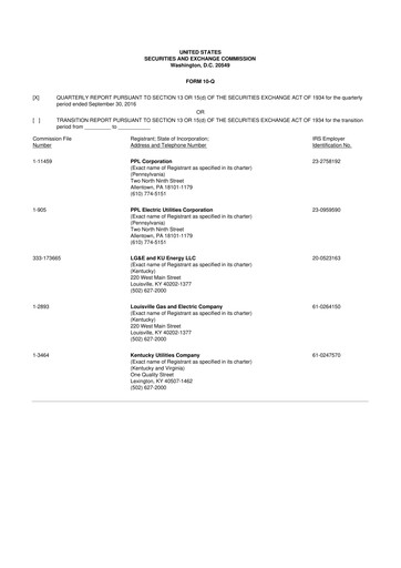 Thumbnail PPL 10-Q Quarterly Report FY2016 