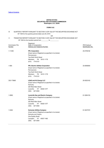 Thumbnail PPL 10-Q Quarterly Report FY2019 