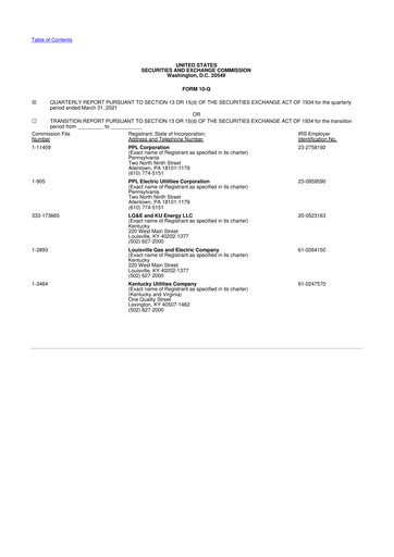 Thumbnail PPL 10-Q Quarterly Report FY2021 
