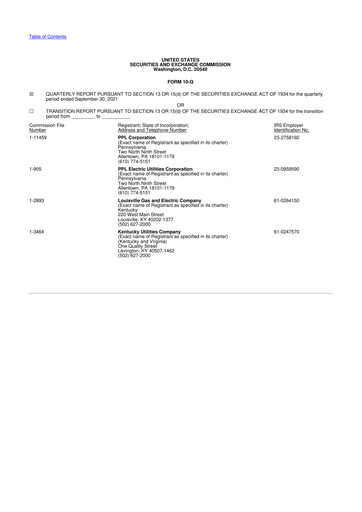 Thumbnail PPL 10-Q Quarterly Report FY2021 