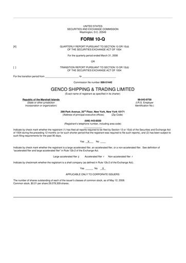 Thumbnail Genco Shipping & Trading 10-Q Quarterly Report FY 
