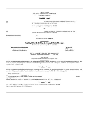Thumbnail Genco Shipping & Trading 10-Q Quarterly Report FY 