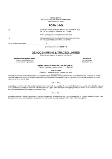 Thumbnail Genco Shipping & Trading 10-Q Quarterly Report FY 