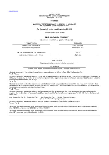 Thumbnail Erie Indemnity 10-Q Quarterly Report FY2013 