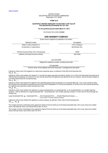 Thumbnail Erie Indemnity 10-Q Quarterly Report FY2014 