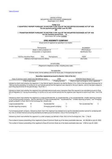 Thumbnail Erie Indemnity 10-Q Quarterly Report FY2022 
