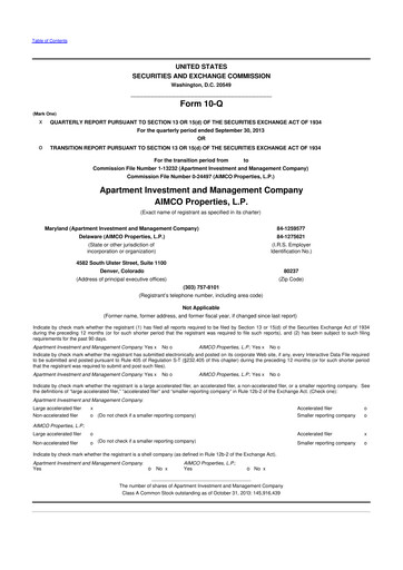 Thumbnail Aimco 10-Q Quarterly Report FY 
