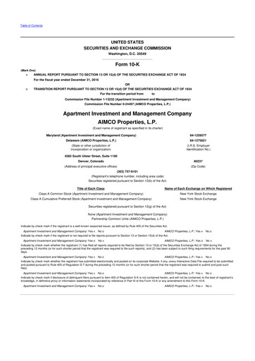 Thumbnail Aimco 10-K Annual Report 