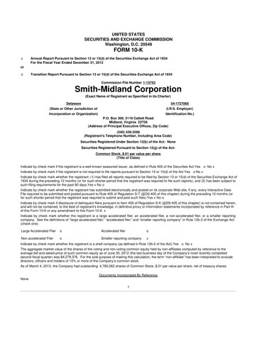 Miniature Smith-Midland Corporation 10-K Rapport annuel 2012