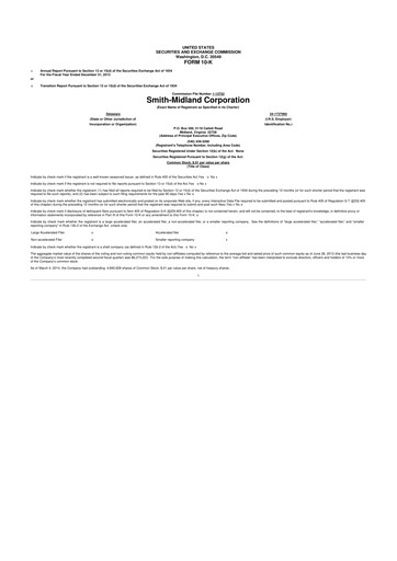 Miniature Smith-Midland Corporation 10-K Rapport annuel 2013