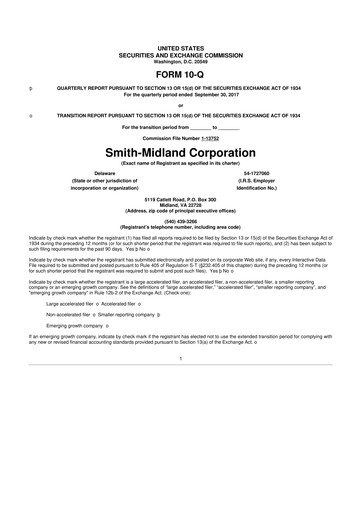 Miniature Smith-Midland Corporation 10-Q Rapport trimestriel 2017 
