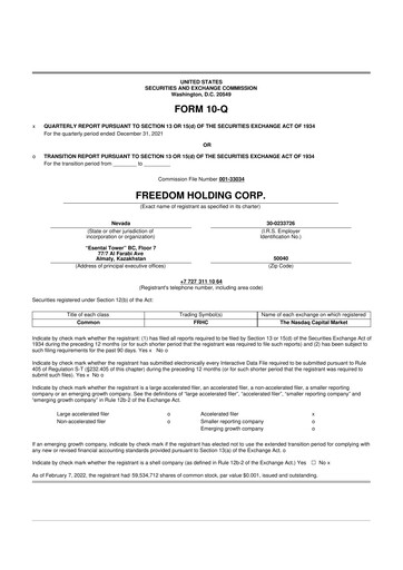 Thumbnail Freedom Holding 10-Q Quarterly Report FY2022 