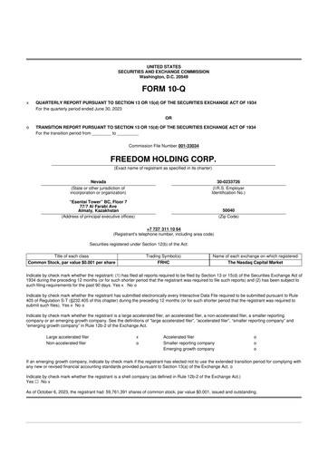 Thumbnail Freedom Holding 10-Q Quarterly Report FY2024 