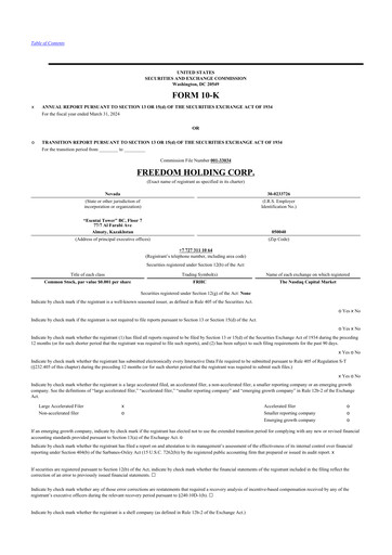 Vorschaubild Freedom Holding 10-K Jahresbericht 2024